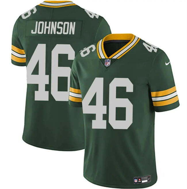 Men's Green Bay Packers #46 Amar Johnson Green 2025 Vapor Untouchable Limited Stitched Football Jersey